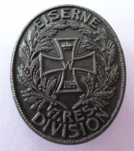 Freikorps era : Commemorative pin-back badge of the 47th Reserve 