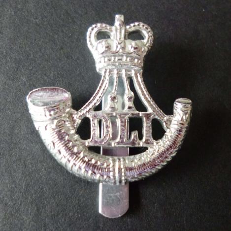 Durham Light Infantry (DLI) Queen's crown Staybrite cap badge.