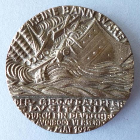 WW1 British 1915 Copy of the German Lusitania Medal.