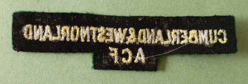 Shoulder Title of the 'Cumberland & Westmorland ACF'.