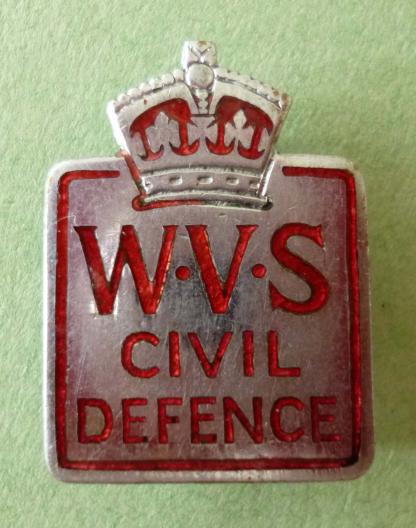 WW2 Women's Voluntary Service 'W.V.S Civil Defence' Enameled Badge.