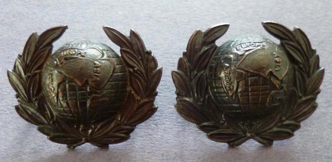 Pair of Royal Marines Bronze Collar badges.