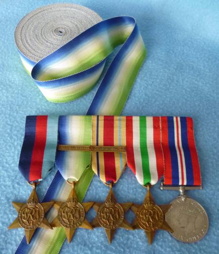 Original Full-size Medal Ribbon : Atlantic Star Original Stock.