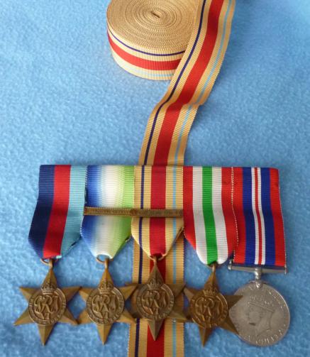 Original Full-size Medal Ribbon : Africa Star Original Stock.