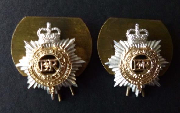 Pair of Royal Corps of Transport (Queen's crown) Staybrite Collar Badges.