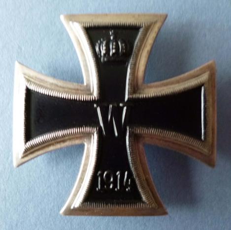 COPY : 1914 Iron Cross 1st Class One-piece Convex Screwback Cross.
