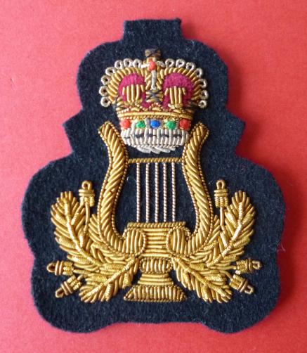 Army Bandmaster Musicians Bullion Queen's crown Armbadge.