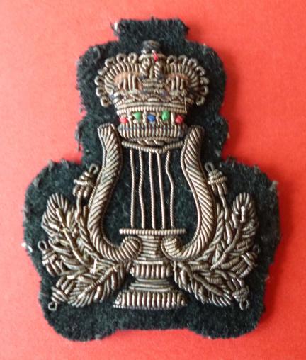 Army Bandmaster Musicians' Bullion Queen's-crown Armbadge.