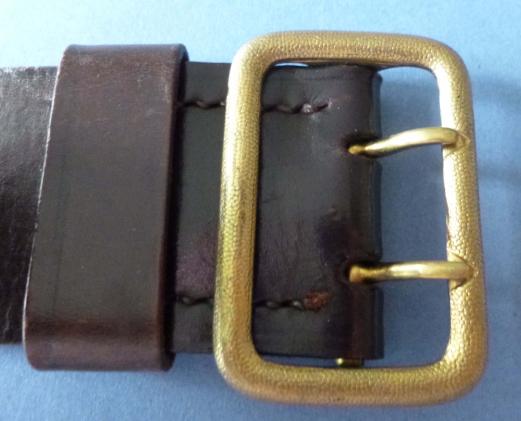 Third Reich : Political / SA / Marine-SA Brown Leather Double-claw Open Buckle Service Belt.