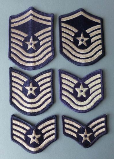 USA : USAF Vietnam-era collection of Rank Armbadges for wear on the shirt.