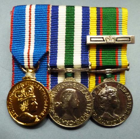 Mounted Miniature Trio of EiiR Medals.