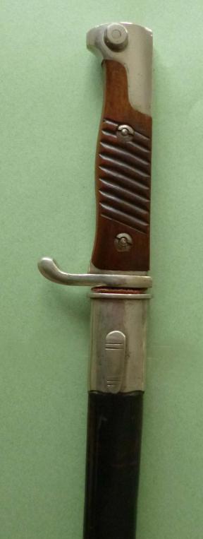 Imperial : German S98nA Walking-out / Dress Bayonet with Leather Scabbard.