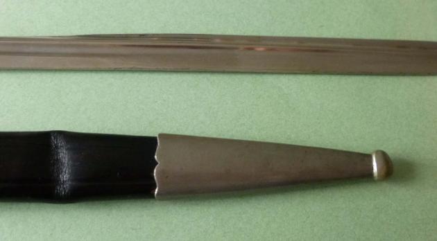 Imperial : German S98nA Walking-out / Dress Bayonet with Leather Scabbard.
