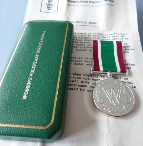 Women's Royal Voluntary Service Long Service Medal with Case & Letter.