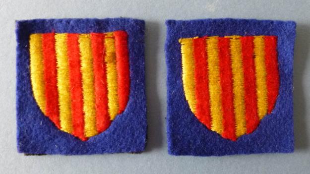 Northumbrian District (Northern Command) Pair of Machine-embroidered Shoulder-flashes.