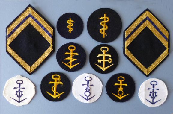 BRD : Collection of Eleven Bundesmarine Cloth Arm-badges.