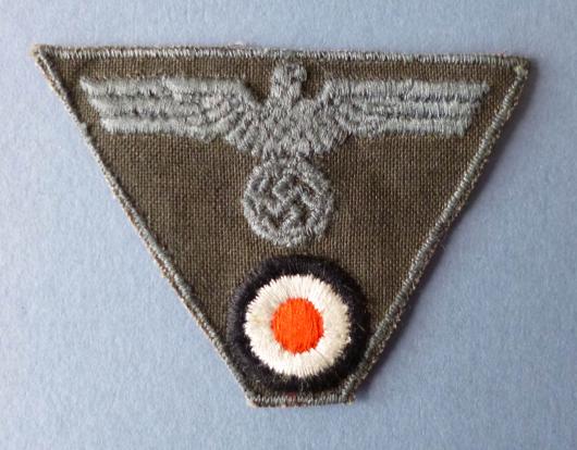 Third Reich : Wehrmacht Heer / Army Machine-embroidered Field-cap Eagle & Cockade Trapezoid Badge.