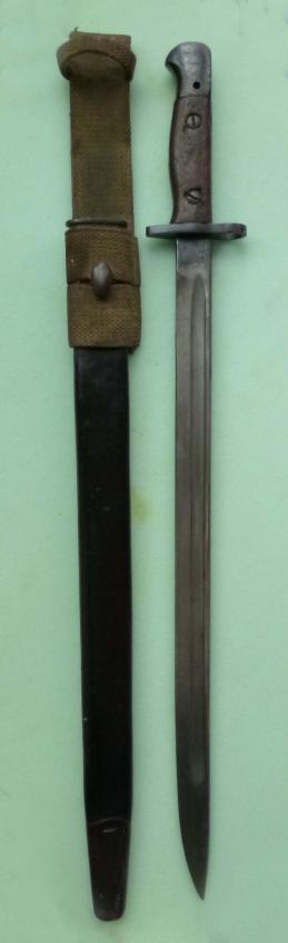 British 1907 Pattern SMLE Bayonet Complete with Scabbard & '37 Pattern Webbing Frog.