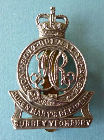 The Surrey Yeomanry (Queen Mary's Regiment) Queen's crown Cap-badge.