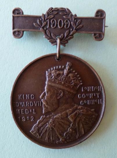 King Edward VII London County Council 1909 Medal awarded to J.Mason.