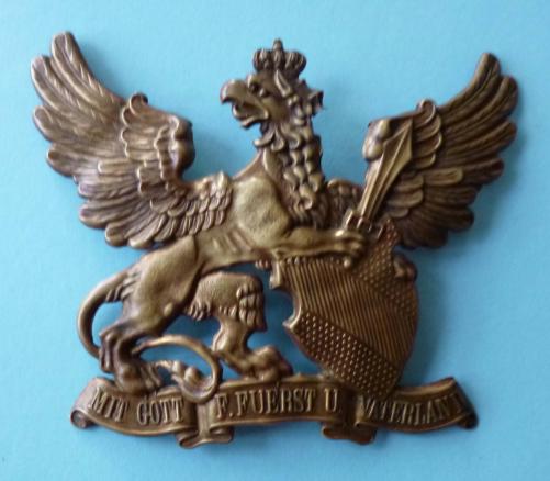 Imperial : German Baden State Other-ranks' Pickelhaube Plate.