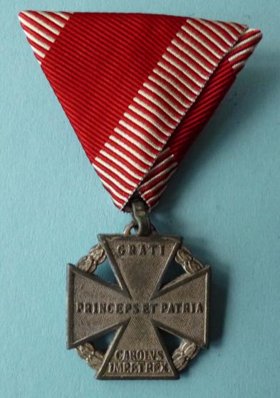 Austria : WW1 Imperial Karl-Truppenkreuz complete with Triangular Ribbon.