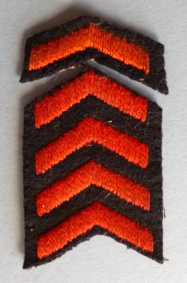 WW2 Overseas Service Chevrons (4 years and 1 year).