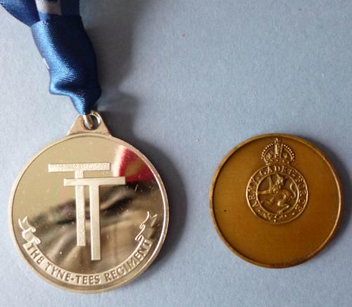 Two Sports / Exercise Medals : The Tyne-Tees Regiment Participants Medal for 2003 Exercise Executive Stretch and a King's Crown ACF Swimming Medal;.