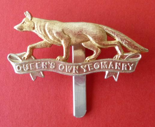 Queen's Own Yeomanry Staybrite Cap-badge.