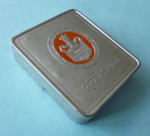 Third Reich : Overstolz Zigaretten Titled Aluminium Box as issued during WW2 to German Troops.