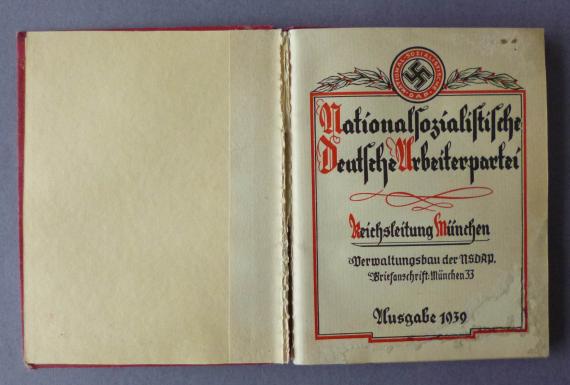 Third Reich : NSDAP Party Second-pattern Membership Book.