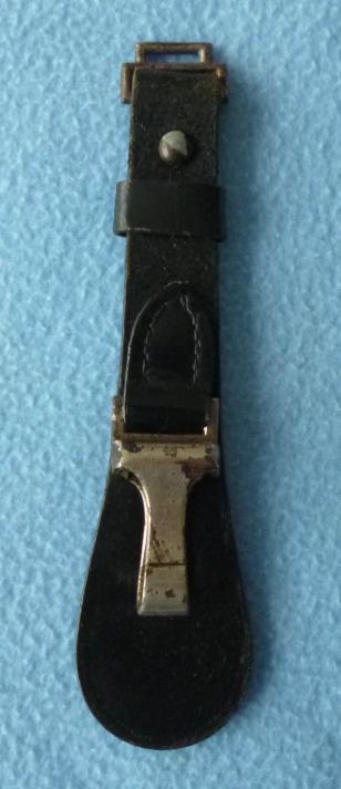 Third Reich : Black Leather Tear-drop Sword hanger with Nickel-plated Fittings.