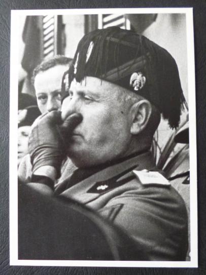 Italy : Italian Fascist Photo-postcard of Mussolini in Stresa, 1935.