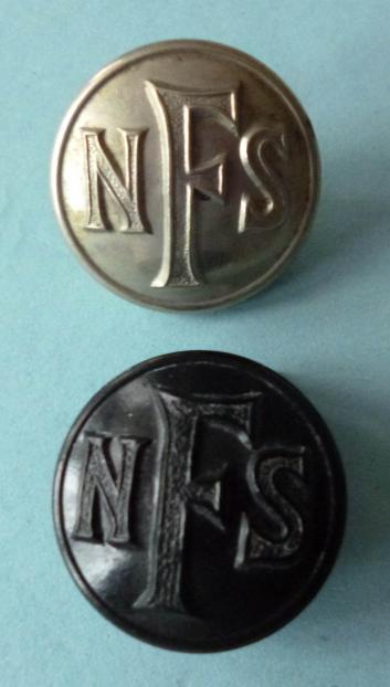 Two WW2  National Fire Service Buttons.