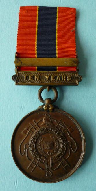 National Fire Brigades Association Long Service Bronze Medal for 10 Years Service.