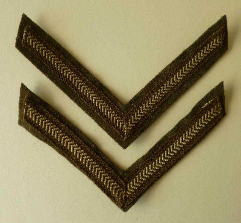 WW2 Pair of Army Lance-corporal's Un-issued Rank Chevrons.