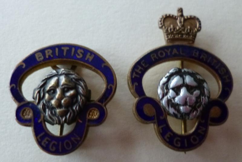 Pair of British Legion Members Lapel-badges.