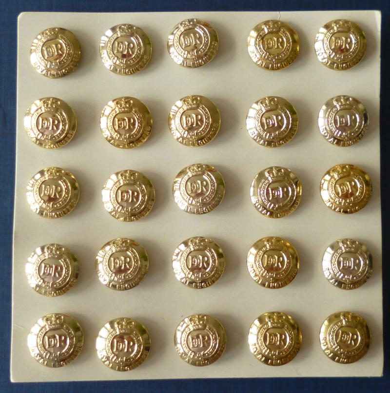 Royal Engineers Set of 25 Staybrite EiiR Buttons, 19mm dia.