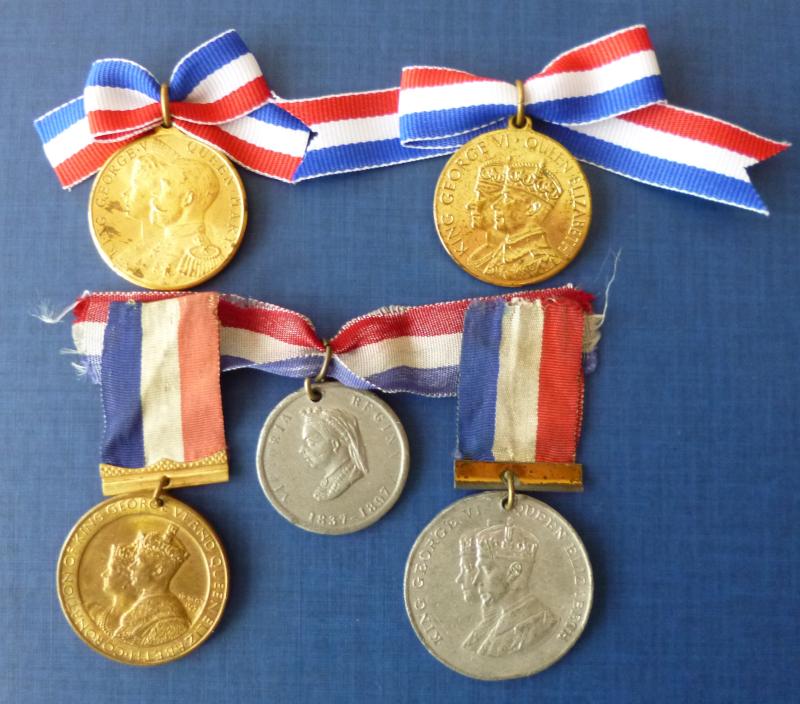 Grouping of Five Royal Commemorative Medals (Coronation, etc).