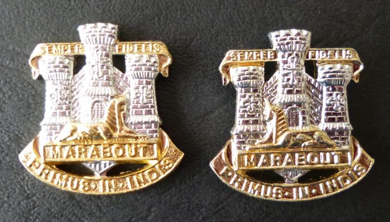 Devonshire & Dorsetshire Regiment Pair of Staybrite Other-ranks' Collar-badges