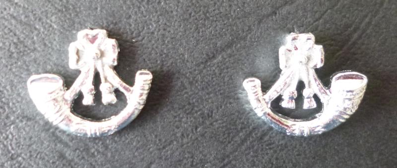 The Light Infantry Matched Pair of OR's  Staybrite Collar-badges