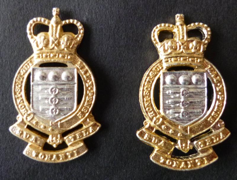 Royal Army Ordnance Corps (RAOC) Pair of OR's Staybrite Collar-badges.