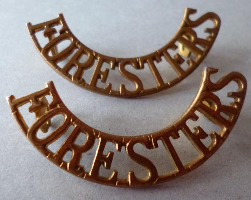 Foresters ( Notts & Derby Regiment ) Pair of Brass 