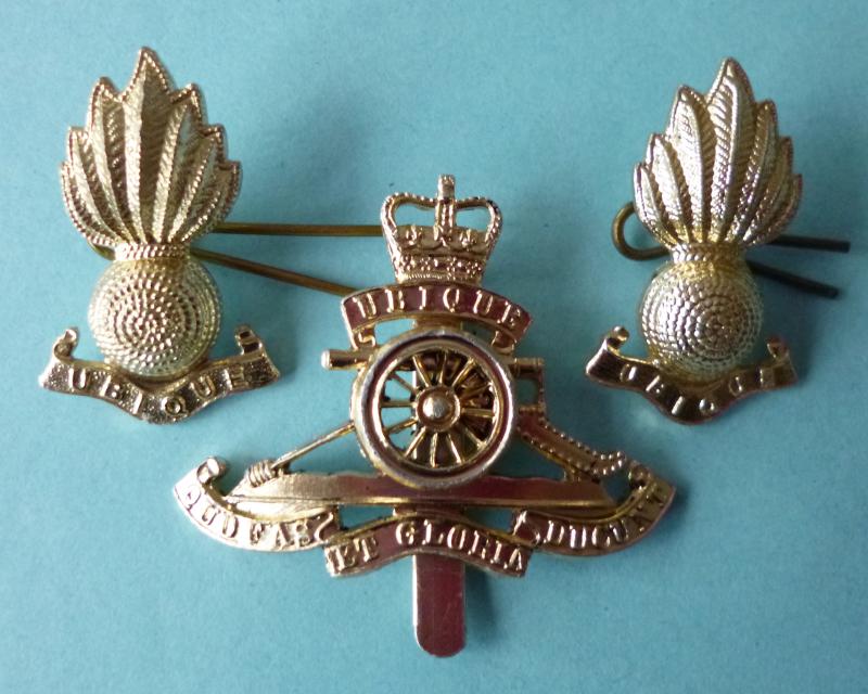 Royal Artillery Staybrite Beret-badge and Collar-badge Pair.