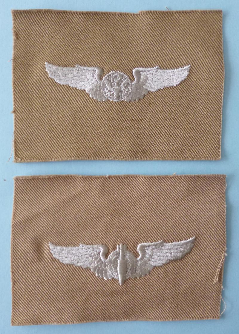 USA :  Two USAF Machine-embroidered Qualification Breast-wings  Insignia.