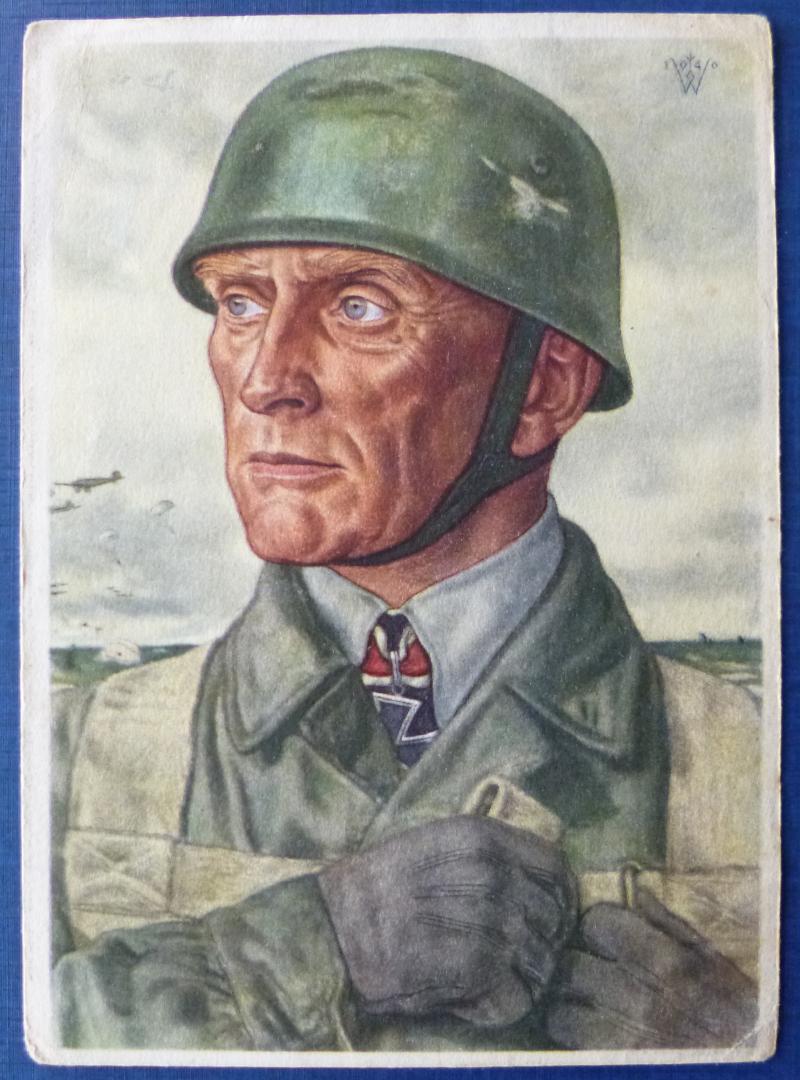 Third Reich : Willrich Postcard of Fallschirmjäger Oberst Bruno Bräuer.