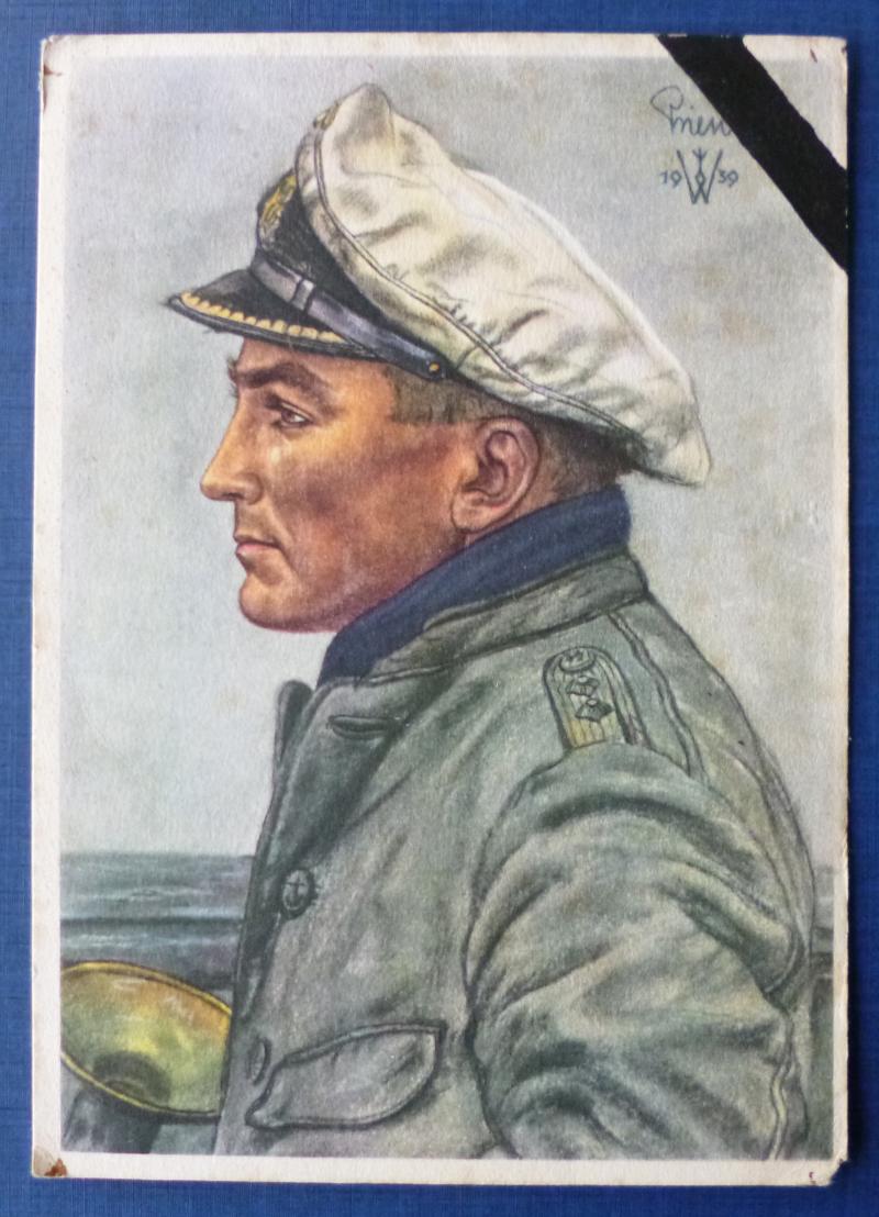 Third Reich : Willrich Postcard of Kriegsmarine Kapitänleutnant Günther Prien.