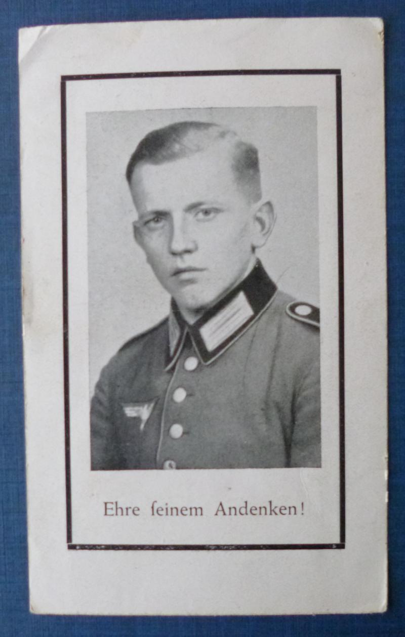 Third Reich : Army Casualty Memorial Card.