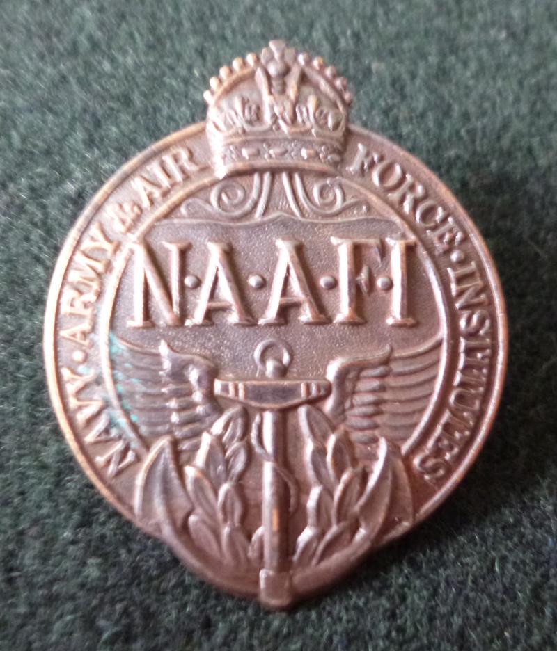 NAAFI (Navy, Army & Air Force Institute) Bronze King's crown Cap-badge.