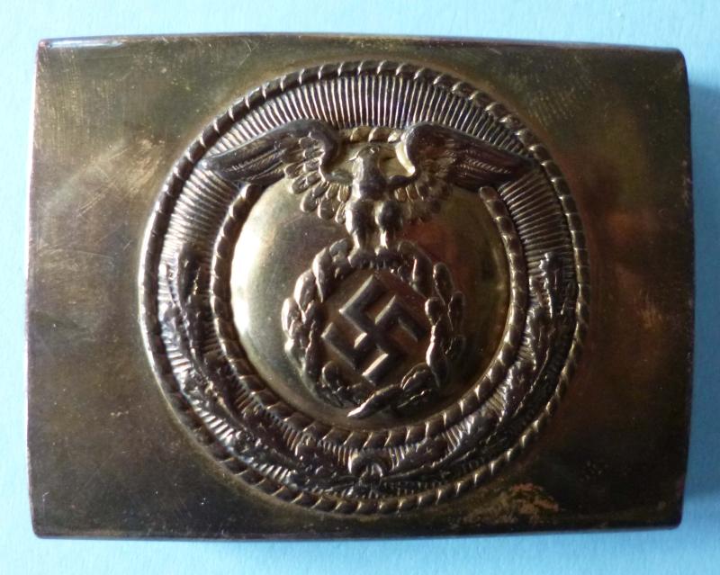 Third Reich : Sturmabteilungen (SA) Brass Belt-buckle with Canted Swastika.